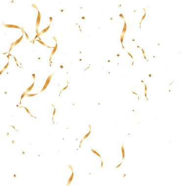  Altın konfetileri, kurdeleler. Parıldıyor. Bokeh geçmişi. Soyut altın yıldönümü davetiye şablonu. Düğün konsepti kartı. Uçan soyut parçacıklar. Patlama kutlama kartı.