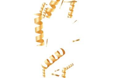  Altın konfetileri, kurdeleler. Parıldıyor. Bokeh geçmişi. Soyut altın yıldönümü davetiye şablonu. Düğün konsepti kartı. Uçan soyut parçacıklar. Patlama kutlama kartı.