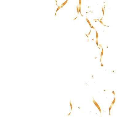  Altın konfetileri, kurdeleler. Parıldıyor. Bokeh geçmişi. Soyut altın yıldönümü davetiye şablonu. Düğün konsepti kartı. Uçan soyut parçacıklar. Patlama kutlama kartı.