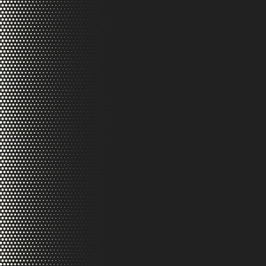 Komik yarım ton arkaplan. Etiketler ve çizimler için vektör noktalı şablon. Pop sanat tasarımları için beyaz ve siyah geometrik gradyan. Çizgi roman için izole edilmiş klasik arkaplan.