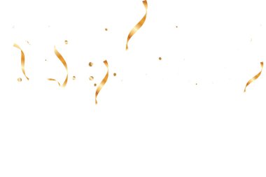  Altın konfetileri, kurdeleler. Parıldıyor. Bokeh geçmişi. Soyut altın yıldönümü davetiye şablonu. Düğün konsepti kartı. Uçan soyut parçacıklar. Patlama kutlama kartı.