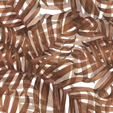 Palm Monstera Kusursuz Düzen. Turuncu Beyaz Tropikal Yaz Arkaplanı. Plaj Ormanı Mayo Tasarımı Yaprakları. Lei Uyum. Klasik Hawai baskısı. Egzotik doku. Botanik döşemesi.