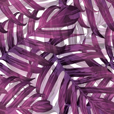 Palm Monstera Kusursuz Düzen. Beyaz Pembe Tropik Yaz Arkaplanı. Plaj Ormanı Mayo Tasarımı Yaprakları. Lei Uyum. Klasik Hawai baskısı. Tropik Tekstil dokusu. Botanik fayansları.