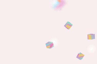 Vector Meydanı Bokeh. Yanardöner arka plan. Holo Konfeti. İzole Holografik Küp Parçacıkları. Metalik desenli doğum günü kartı. Kaotik Konfeti Arkaplanı. Folyo Sınırı. Geometrik Yıldönümü Kartı.