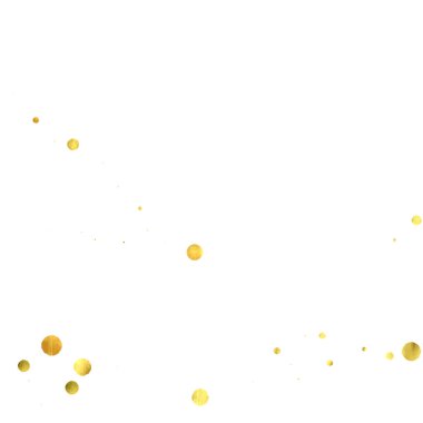 Yuvarlak altın konfetisi. Parıldayan vektör arka planı kutlar. Suluboya altın parıltılar ve noktalar. Patlama arkaplanı. Lüks davetiye şablonu. Düşen altın konfetileri. Parıldayan arkaplan. 