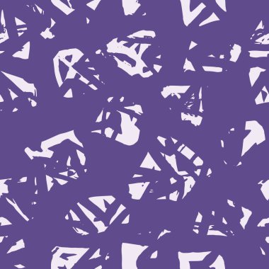 Üçgen desen. Mor geometrik dikişsiz doku. Tek renkli tasarım baskısı. Mimal grafik tekrar eden fayans. Suluboya geometri arka planı. Modern soyut doğrusal süs. 