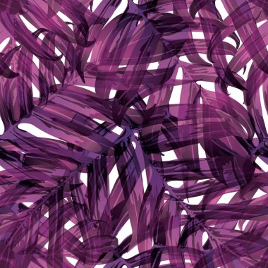 Palm Monstera Kusursuz Düzen. Magenta Tropik Yaz Arkaplanı. Plaj Ormanı Mayo Tasarımı Yaprakları. Lei Uyum. Klasik Hawai baskısı. Tropik Tekstil dokusu. Botanik fayansları.