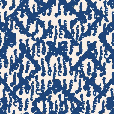 Çizgili doku deseni. İndigo Japon suluboya dikişsiz baskısı. Organik shibori vektör boyası arka plan. Japon kırsal batik kumaşı. Geleneksel modern soyut fayans. Psikedelik halk tasarımı.