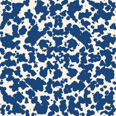 Shibori deseni. Beyaz mavi kravatlı, pürüzsüz desenli. Tek renkli vektör tasarımı baskısı. Mimal grafik tekrar eden fayans. Suluboya geometri arka planı. Soyut soyut doğrusal süsleme