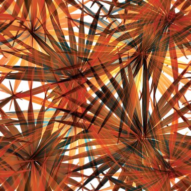 Palm Monstera Kusursuz Düzen. Turuncu Beyaz Tropikal Yaz Arkaplanı. Plaj Ormanı Mayo Tasarımı Yaprakları. Lei Uyum. Retro Hawai baskısı. Tropik Tekstil dokusu. Botanik döşemesi.