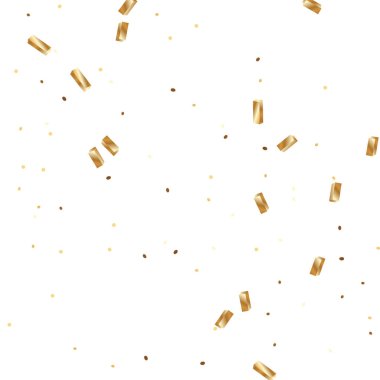  Altın konfetileri, kurdeleler. Parıldıyor. Bokeh geçmişi. Soyut altın yıldönümü davetiye şablonu. Düğün konsepti kartı. Uçan soyut parçacıklar. Patlama kutlama kartı.