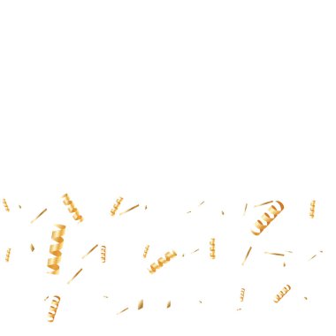  Altın konfetileri, kurdeleler. Parıldıyor. Bokeh geçmişi. Soyut altın yıldönümü davetiye şablonu. Düğün konsepti kartı. Uçan soyut parçacıklar. Patlama kutlama kartı.