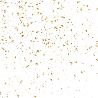  Altın konfetileri, kurdeleler. Parıldıyor. Bokeh geçmişi. Soyut altın yıldönümü davetiye şablonu. Düğün konsepti kartı. Uçan soyut parçacıklar. Patlama kutlama kartı.