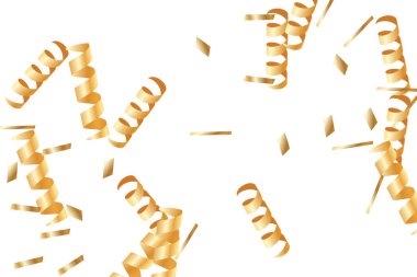  Altın konfetileri, kurdeleler. Parıldıyor. Bokeh geçmişi. Soyut altın yıldönümü davetiye şablonu. Düğün konsepti kartı. Uçan soyut parçacıklar. Patlama kutlama kartı.