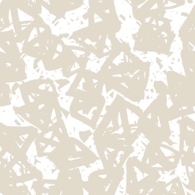 Üçgen desen. Beyaz fildişi geometrik dikişsiz doku. Tek renkli vektör tasarımı baskısı. Moda grafik yinelenen fayans. Suluboya geometri arka planı. Soyut soyut doğrusal süsleme. 