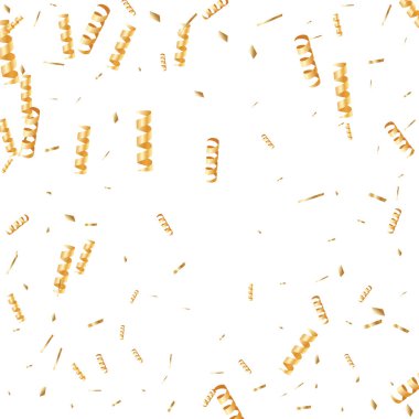  Altın konfetileri, kurdeleler. Parıldıyor. Bokeh geçmişi. Soyut altın yıldönümü davetiye şablonu. Düğün konsepti kartı. Uçan soyut parçacıklar. Patlama kutlama kartı.