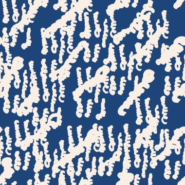 Çizgili doku deseni. İndigo Japon suluboya dikişsiz baskısı. Organik shibori vektör boyası arka plan. Japon kırsal batik kumaşı. Geleneksel modern soyut fayans. Psikedelik halk tasarımı.