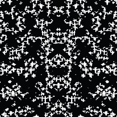 Çapraz model. Siyah, beyaz, geometrik, pürüzsüz doku. Tek renkli tasarım baskısı. Fütürist grafik tekrar eden fayans. Kimono geçmişi. Modern soyut doğrusal süs. 