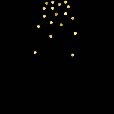 Altın konfeti siyah arka planda izole edilmiş. Arkaplanda altın konfetisi olan dağılma gradyanı. Göz kamaştırıcı bir parıltı. Yeni yıl duvar kâğıdı. Lüks vektör broşürü. Kapak dokusu tasarımı.