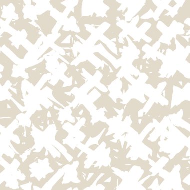 Çapraz model. Beyaz fildişi geometrik dikişsiz doku. Düz vektör tasarım baskısı. Mimalistik grafik tekrar eden fayans. Elmas arka plan. Soyut soyut doğrusal süsleme. 