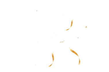  Altın konfetileri, kurdeleler. Parıldıyor. Bokeh geçmişi. Soyut altın yıldönümü davetiye şablonu. Düğün konsepti kartı. Uçan soyut parçacıklar. Patlama kutlama kartı.