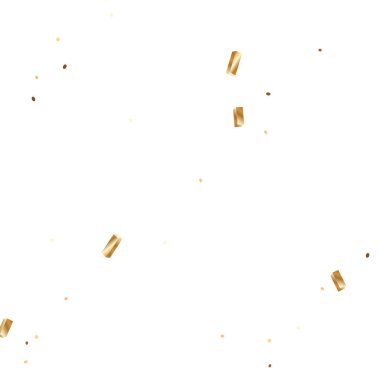  Altın konfetileri, kurdeleler. Parıldıyor. Bokeh geçmişi. Soyut altın yıldönümü davetiye şablonu. Düğün konsepti kartı. Uçan soyut parçacıklar. Patlama kutlama kartı.