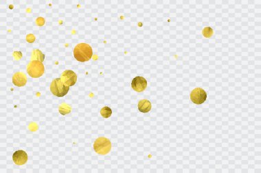 Folyo altın konfetisi. Parıldayan vektör arka planı kutlar. Suluboya altın parıltılar ve noktalar. Patlama arkaplanı. Lüks davetiye şablonu. Düşen altın konfetileri. Parıldayan arkaplan. 