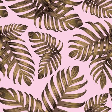 Palm Monstera Kusursuz Düzen. Magenta Tropik Yaz Arkaplanı. Plaj Ormanı Mayo Tasarımı Yaprakları. Lei Uyum. Retro Hawai baskısı. Egzotik doku. Botanik fayansları.