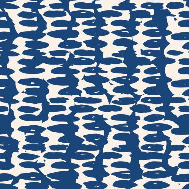 Beyaz siyah nokta deseni. Vektör shibori dairesi kusursuz iz. Organik hipster suluboya geçmişi. Boyalı fayans. Geometrik Japon deseni. Rastgele çizilmiş doğrusal tasarım. Kimono suluboya