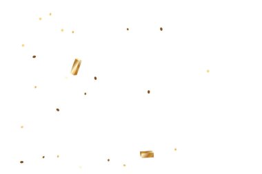  Altın konfetileri, kurdeleler. Parıldıyor. Bokeh geçmişi. Soyut altın yıldönümü davetiye şablonu. Düğün konsepti kartı. Uçan soyut parçacıklar. Patlama kutlama kartı.