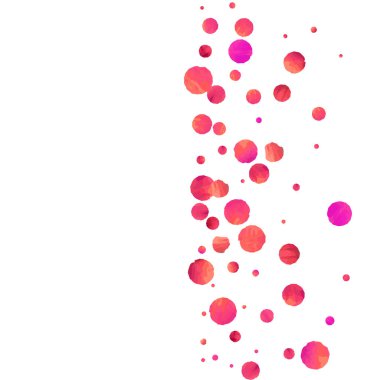 Kırmızı konfeti arka planı. Düşen gül ışıltısı. Davetiye, düğün, doğum günü, Noel kartı için grafiksel tasarım. Sevgililer Günü arkaplanı. Soyut parçacık pankartı. Vektör şenlik konsepti. 