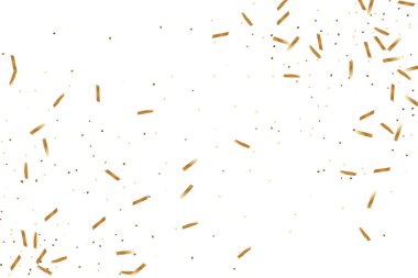  Altın konfetileri, kurdeleler. Parıldıyor. Bokeh geçmişi. Soyut altın yıldönümü davetiye şablonu. Düğün konsepti kartı. Uçan soyut parçacıklar. Patlama kutlama kartı.