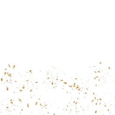  Altın konfetileri, kurdeleler. Parıldıyor. Bokeh geçmişi. Soyut altın yıldönümü davetiye şablonu. Düğün konsepti kartı. Uçan soyut parçacıklar. Patlama kutlama kartı.