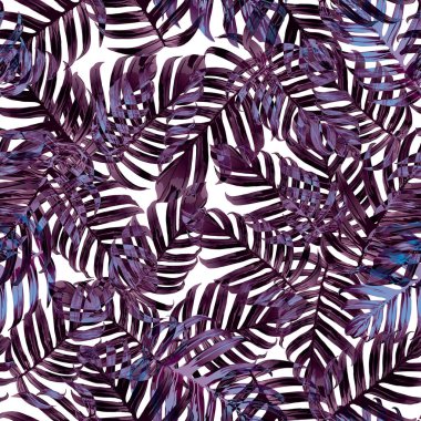 Palm Monstera Kusursuz Düzen. Ultraviyole Tropikal Yaz Arkaplanı. Plaj Ormanı Mayo Tasarımı Yaprakları. Lei Uyum. Retro Hawai baskısı. Egzotik doku. Botanik fayansları.