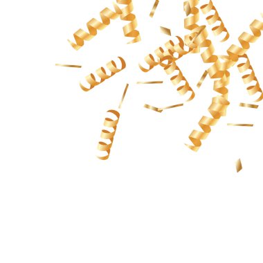  Altın konfetileri, kurdeleler. Parıldıyor. Bokeh geçmişi. Soyut altın yıldönümü davetiye şablonu. Düğün konsepti kartı. Uçan soyut parçacıklar. Patlama kutlama kartı.