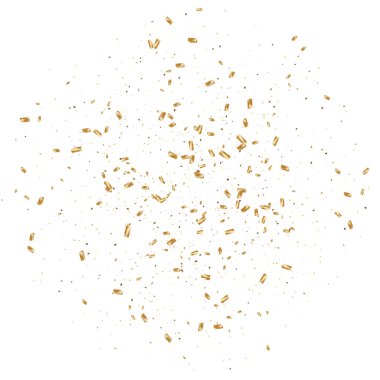  Altın konfetileri, kurdeleler. Parıldıyor. Bokeh geçmişi. Soyut altın yıldönümü davetiye şablonu. Düğün konsepti kartı. Uçan soyut parçacıklar. Patlama kutlama kartı.