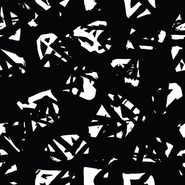Üçgen desen. Siyah ve beyaz geometrik dikişsiz doku. Düz vektör tasarım baskısı. Fütürist grafik tekrar eden fayans. Elmas arka plan. Soyut soyut doğrusal süsleme