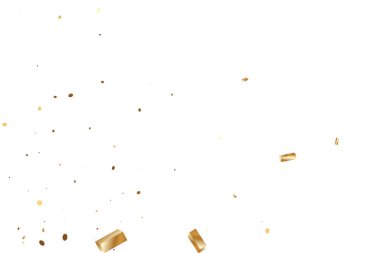  Altın konfetileri, kurdeleler. Parıldıyor. Bokeh geçmişi. Soyut altın yıldönümü davetiye şablonu. Düğün konsepti kartı. Uçan soyut parçacıklar. Patlama kutlama kartı.