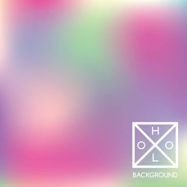 Sanal arkaplan. Holo yanardöner örtüsü. Soyut yumuşak pastel renkler arka plan. Asgari yaratıcı vektör gradyanı. Pastel holografik folyo. Pankart için yaratıcı neon şablonu. 