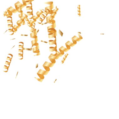  Altın konfetileri, kurdeleler. Parıldıyor. Bokeh geçmişi. Soyut altın yıldönümü davetiye şablonu. Düğün konsepti kartı. Uçan soyut parçacıklar. Patlama kutlama kartı.