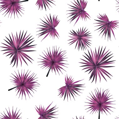 Palm Monstera Kusursuz Düzen. Magenta Tropik Yaz Arkaplanı. Plaj Ormanı Mayo Tasarımı Yaprakları. Lei Uyum. Klasik Hawai baskısı. Egzotik doku. Botanik döşemesi.