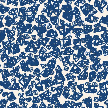 Üçgen desen. İndigo geometrik dikişsiz doku. Hippi moda baskısı. Moda grafik yinelenen fayans. Basit geometri arkaplanı. Soyut soyut doğrusal süsleme
