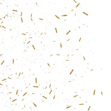  Altın konfetileri, kurdeleler. Parıldıyor. Bokeh geçmişi. Soyut altın yıldönümü davetiye şablonu. Düğün konsepti kartı. Uçan soyut parçacıklar. Patlama kutlama kartı.