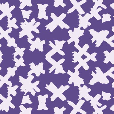 Çapraz model. Ultraviyole geometrik dikişsiz doku. Tek renkli tasarım baskısı. Mimalistik grafik tekrar eden fayans. Elmas arka plan. Soyut soyut doğrusal süsleme. 