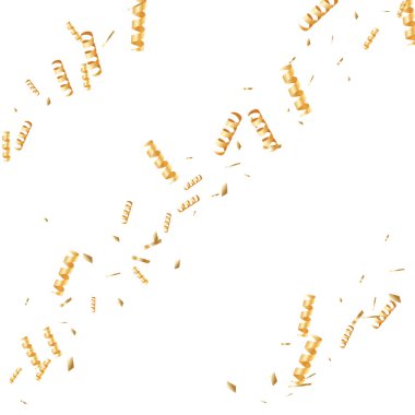  Altın konfetileri, kurdeleler. Parıldıyor. Bokeh geçmişi. Soyut altın yıldönümü davetiye şablonu. Düğün konsepti kartı. Uçan soyut parçacıklar. Patlama kutlama kartı.