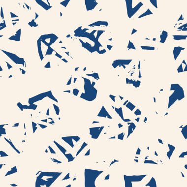 Üçgen desen. İndigo geometrik dikişsiz doku. Tek renkli vektör tasarımı baskısı. Moda grafik tekrarı baskısı. Elmas arka plan. Soyut soyut doğrusal süsleme. 