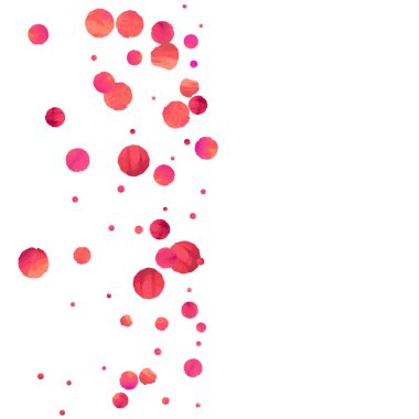 Kırmızı konfeti arka planı. Düşen gül ışıltısı. Davetiye, düğün, doğum günü, Noel kartı için grafiksel tasarım. Mutlu sürpriz fon. Soyut parçacık pankartı. Vektör şablonu. 