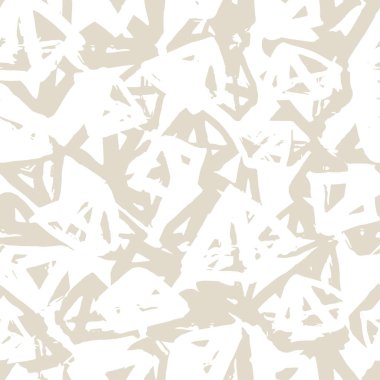 Üçgen desen. Beyaz fildişi geometrik dikişsiz doku. Tek renkli vektör tasarımı baskısı. Moda grafik yinelenen fayans. Basit geometri arkaplanı. Soyut soyut doğrusal süsleme