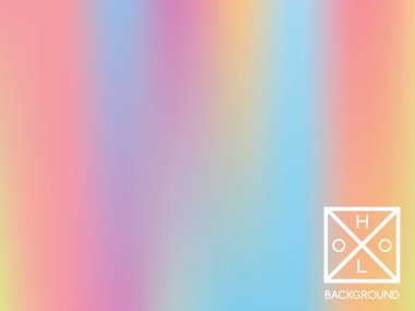 Sanal arkaplan. Holo ışıltılı kapak. Soyut yumuşak pastel renkler arka plan. Moda yaratıcı vektör kozmik değişim. Ağ holografik folyo. Pankart için yaratıcı neon şablonu. Canlı bir iz..