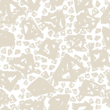 Üçgen desen. Beyaz fildişi geometrik dikişsiz doku. Tek renkli vektör tasarımı baskısı. Mimalistik grafik tekrar eden fayans. Elmas arka plan. Soyut soyut doğrusal süsleme